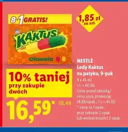 Lidl Lody Kaktus na patyku Nestlé 9-pak oferta