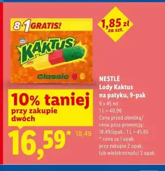 Lidl Lody Kaktus na patyku Nestlé 9-pak oferta