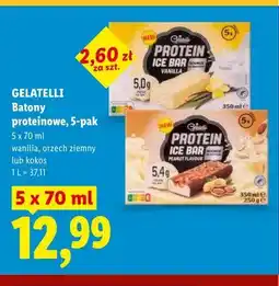 Lidl Batony proteinowe wanilia Gelatelli 5-pak oferta