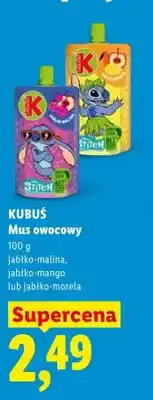 Lidl Mus owocowy Kubuś jabłko-malina oferta