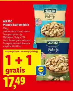 Lidl Pistacje kalifornijskie prażone Alesto oferta