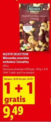 Lidl Mieszanka orzechów nerkowca i żurawiny Alesto Selection oferta