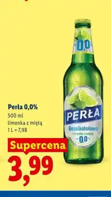 Lidl Piwo bezalkoholowe Perła 0,0% limonka z miętą oferta
