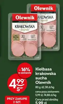 Żabka Kiełbasa krakowska sucha Olewnik oferta