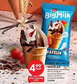 Żabka Lody Big Milk Wafelek śmietankowy z truskawką oferta