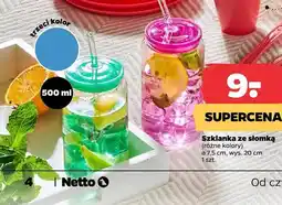 Netto Szklanka ze słomką 7,5cm wys. 20cm oferta