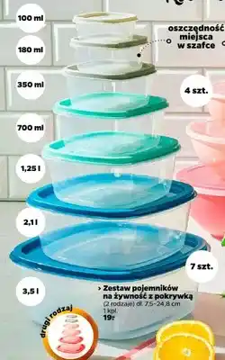 Netto Zestaw pojemników na żywność z pokrywką dł. 7,5-24,8cm oferta