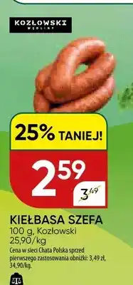 Chata Polska Kiełbasa Szefa Kozłowski oferta