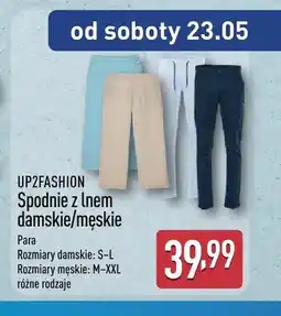 ALDI Spodnie z lnem męskie UP2FASHION oferta
