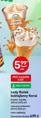 Żabka Lody Rożek koktajlowy Koral krówka-kukułka oferta