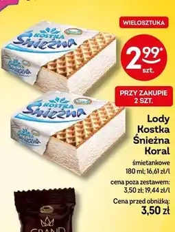 Żabka Lody Kostka Śnieżna Koral śmietankowe oferta