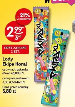 Żabka Lody Ekipa Koral cytryna oferta