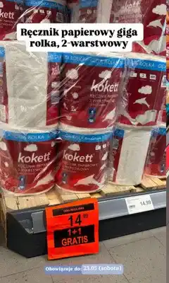 ALDI Ręcznik papierowy giga rolka 2-warstwowy Kokett oferta