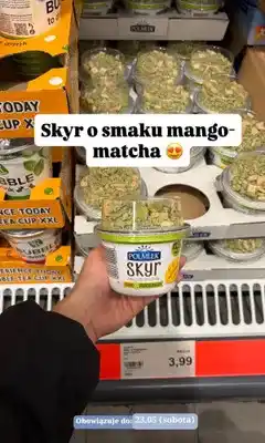 ALDI Jogurt typu islandzkiego Skyr mango & crunchy matcha Polmlek oferta