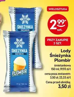 Żabka Lody Śnieżynka Plombir śmietankowa oferta