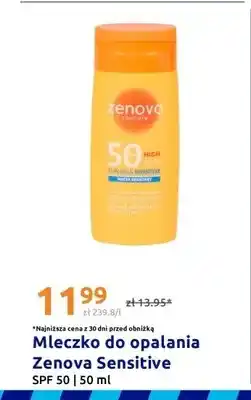 Action Mleczko do opalania Zenova Sensitive SPF 50 oferta