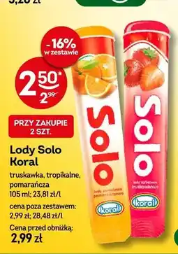 Żabka Lody Solo Koral truskawka oferta