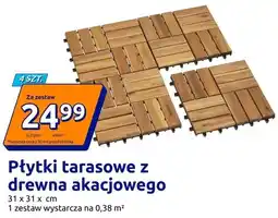 Action Płytki tarasowe z drewna akacjowego 4-pak 31x31cm oferta