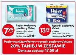 Żabka Papier toaletowy nawilżany Velvet rumianek i aloes oferta