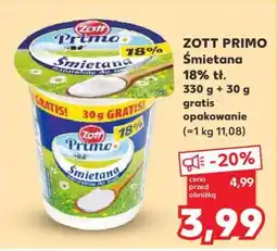 Kaufland ZOTT PRIMO Śmietana 18% tł oferta