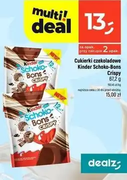 Dealz Cukierki czekoladowe Kinder Schoko-Bons Crispy oferta