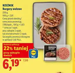 Lidl RZEŹNIK Burgery wołowe oferta