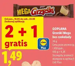 Lidl GOPLANA Grześki Mega bez czekolady oferta