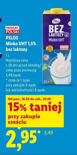 Lidl Pilos Mleko UHT 1,5% bez laktozy oferta