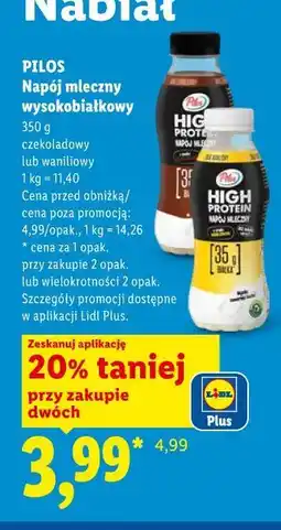 Lidl Pilos Napój mleczny wysokobiałkowy oferta