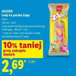 Lidl Lody na patyku Zapp oferta