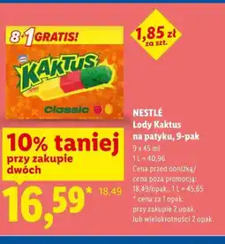 Lidl Lody Kaktus na patyku, 9-pak oferta