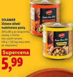 Lidl SOL&MAR Zielone oliwki nadziewane pastą oferta