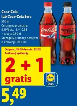 Lidl Coca-Cola lub Coca-Cola Zero oferta