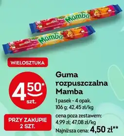 Żabka Guma rozpuszczalna Mamba 1 pasek - 4 opak oferta