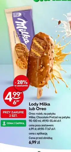 Żabka Lody Milka lub Oreo oferta