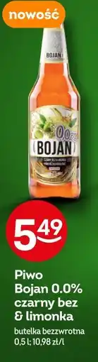 Żabka Piwo Bojan 0.0% czarny bez & limonka butelka bezzwrotna oferta