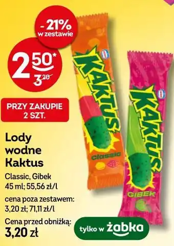 Żabka Lody wodne Kaktus oferta