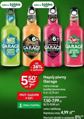Żabka Napój piwny Garage oferta