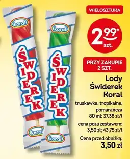 Żabka Lody Świderek Koral oferta