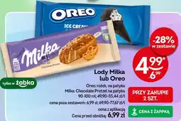 Żabka Lody Milka lub Oreo oferta