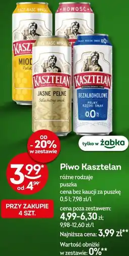 Żabka Piwo Kasztelan różne rodzaje oferta