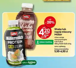 Żabka Shake lub napój mleczny Müller oferta