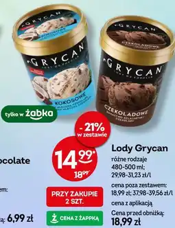 Żabka Lody Grycan różne rodzaje oferta