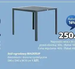 JYSK Stół ogrodowy MADERUP S90 x D90 x W74cm oferta