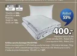 JYSK Kołdra z puchu kaczego FALKETIND 135x200cm oferta