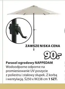 JYSK Parasol ogrodowy NAPPEDAM Ś250xW238cm oferta