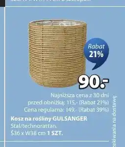 JYSK Kosz na rośliny GULSANGER S36xW38cm oferta
