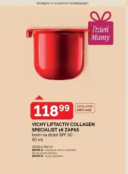SuperPharm Krem na dzień SPF 50 VICHY LIFTACTIV COLLAGEN SPECIALIST 16 ZAPAS oferta