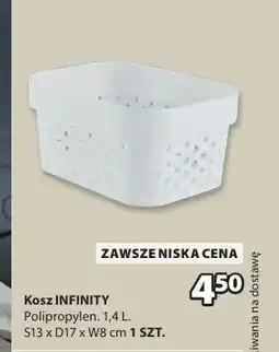 JYSK Kosz INFINITY 1,4l S13xD17xW8cm oferta