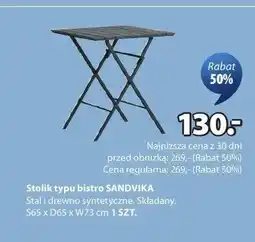 JYSK Stolik typu bistro SANDVIKA S65 x D65 x W73cm oferta